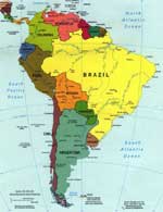 Mapa político de Sud América