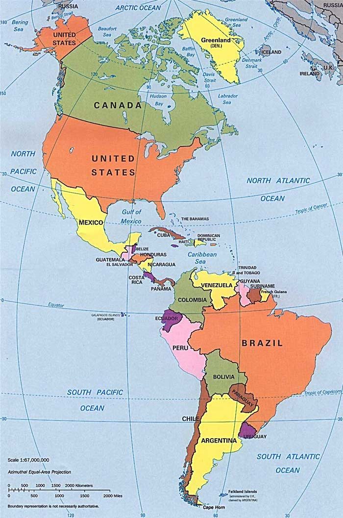 Mapa Político De Las Américas Viatermal 4604